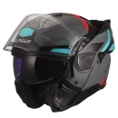 LS2 Klapphelm Advant II Triple Grau Blau Rot FF910...