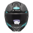 LS2 Klapphelm Advant II Triple Grau Blau Rot FF910 Motorrad Helm Integralhelm M (57-58cm)