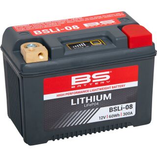 BS Battery Motorradbatterie Lithium-Ionen 12V BSLi-08 5AH 300A LiFePO4