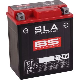 BS Battery Motorradbatterie 12V BTZ8V 7AH 120A AGM wartungsfrei werksakt.