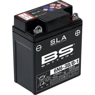 BS Battery Motorradbatterie 6V 6N6-3B/B-1 6AH 50A AGM wartungsfrei werksakt.