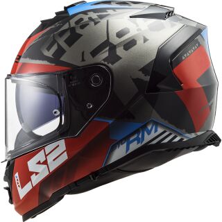 LS2 FF 800 Storm Sprinter Rot Titanium Matt Motorrad Helm Integralhelm Racing XXL (63-64cm)