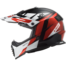 LS2 MX 437 Fast EVO Strike Schwarz Weiß Rot Helm Motocross Crosshelm Enduro Quad