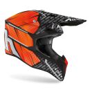 Airoh WRAAP Idol Orange Matt MX Helm + HP7 Brille Crosshelm Motocross Quad Enduro S (55/ 56cm) weiß / blau verspiegelt