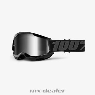 100 % Crossbrille Strata2 Schwarz Black Motocross Enduro Downhill MTB BMX DH verspiegelt