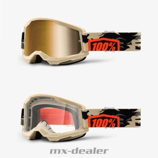 100% Kinder Crossbrille Strata 2 Klar Motocross Mountainbike Helm Brille MX DH 