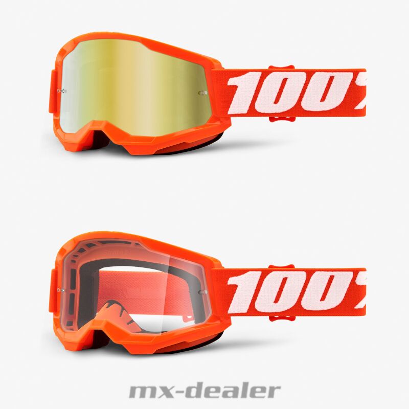 2021 100 % Prozent Brille Strata2 Orange Motocross Enduro Downhill MTB DH BMX 